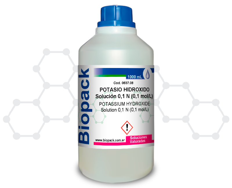 POTASIO HIDROXIDO Sol. 0,1 N (0,1 mol/l) x 1000 ml | BIOPACK